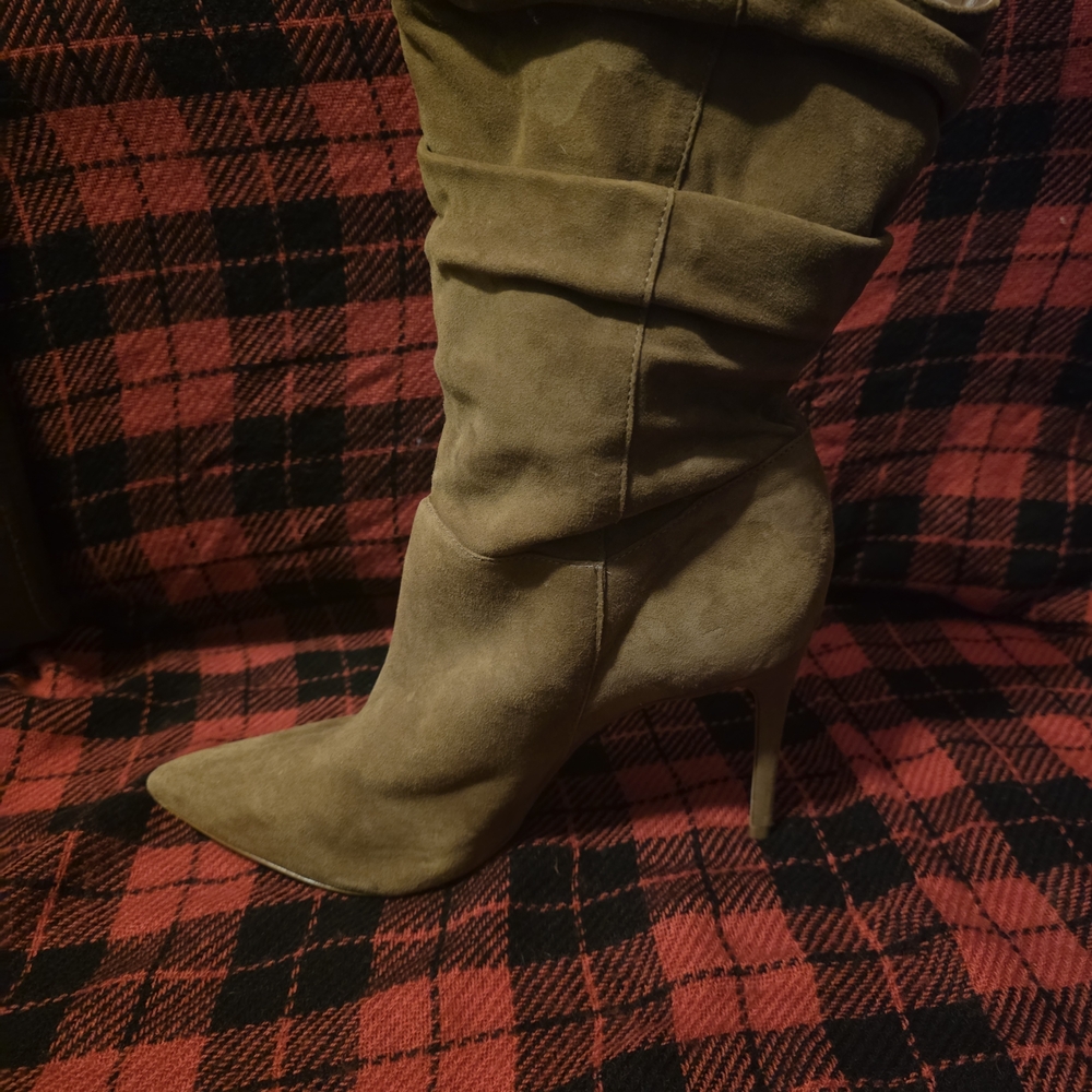 Schutz Ashlee Suede Bootie Stiletto Heel Pointed Toe